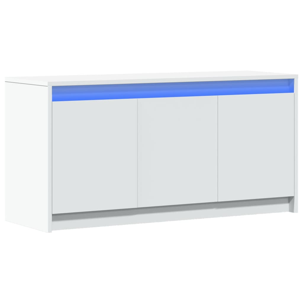 fehér szerelt fa TV-szekrény LED-ekkel 100 x 34 x 50 cm
