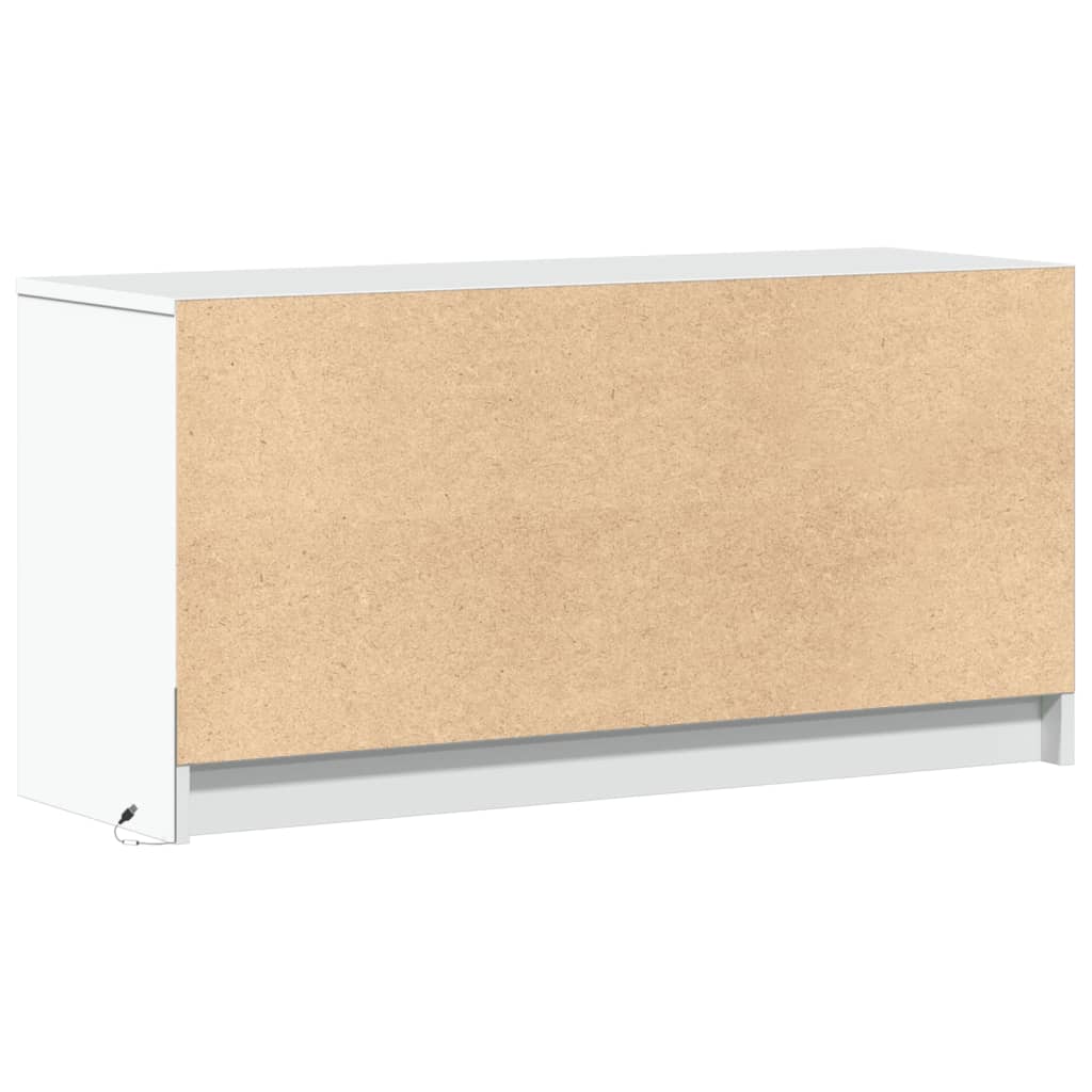 fehér szerelt fa TV-szekrény LED-ekkel 100 x 34 x 50 cm