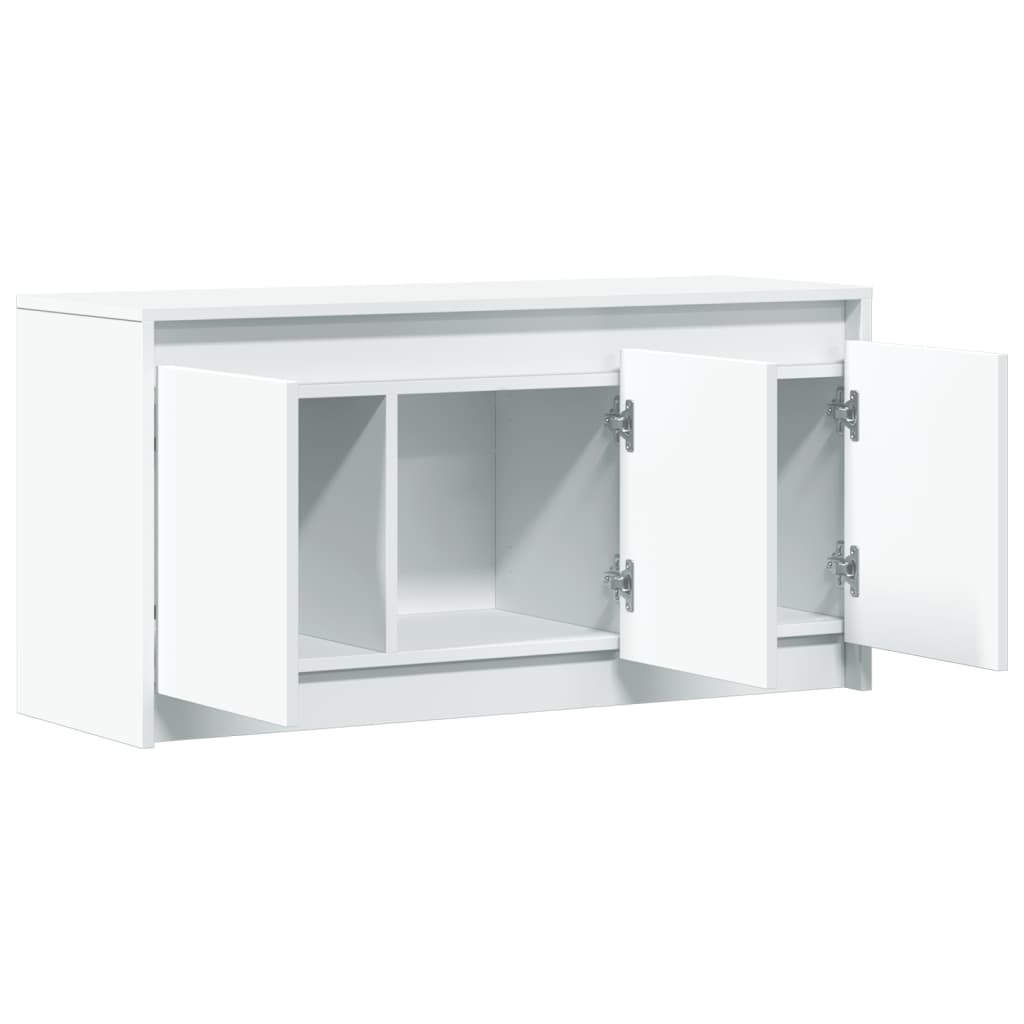 fehér szerelt fa TV-szekrény LED-ekkel 100 x 34 x 50 cm