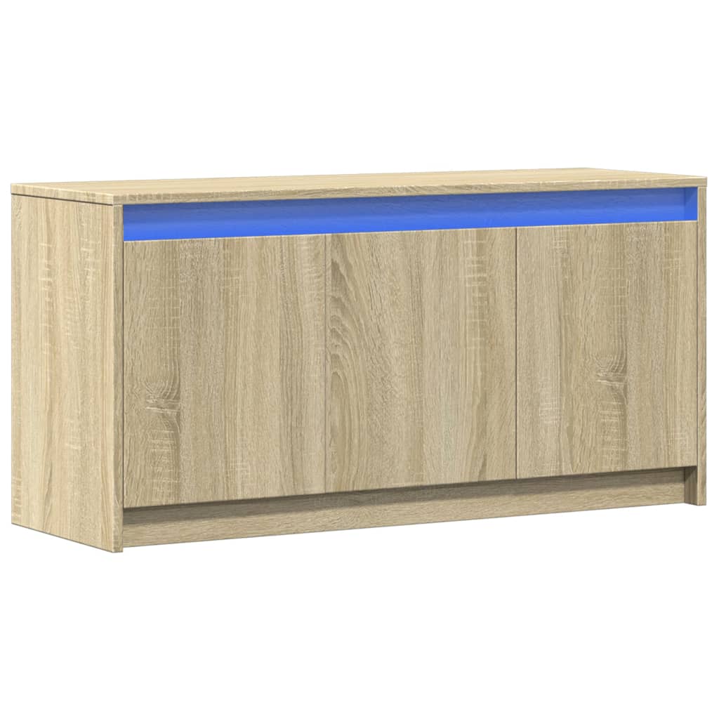sonoma tölgy színű szerelt fa LED-es TV-szekrény 100x34x50 cm