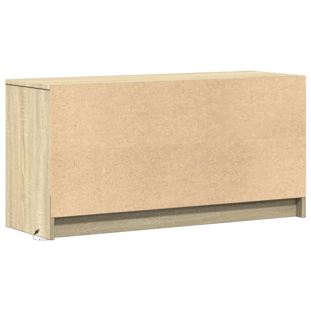 sonoma tölgy színű szerelt fa LED-es TV-szekrény 100x34x50 cm