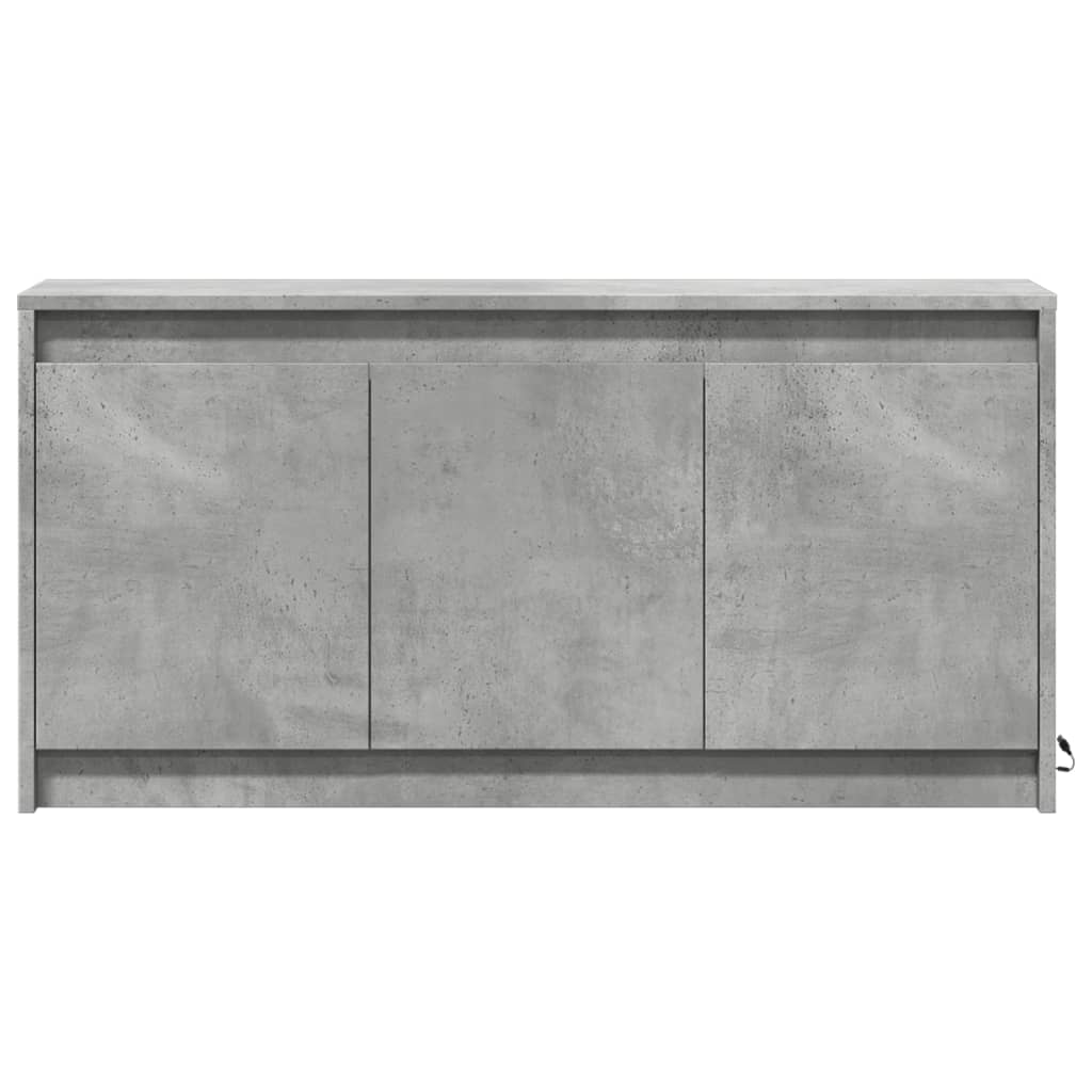 betonszürke szerelt fa TV-szekrény LED-ekkel 100 x 34 x 50 cm