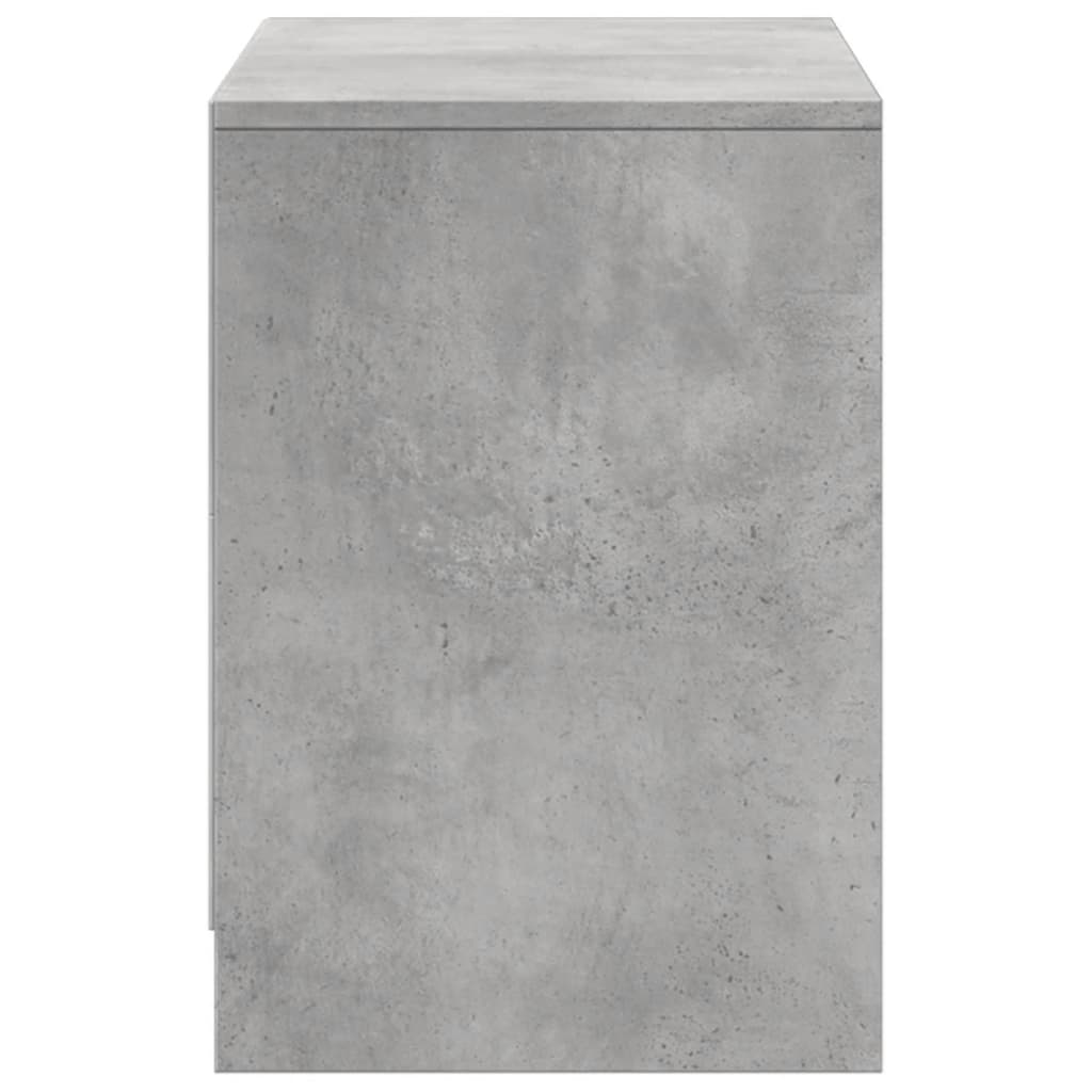 betonszürke szerelt fa TV-szekrény LED-ekkel 100 x 34 x 50 cm