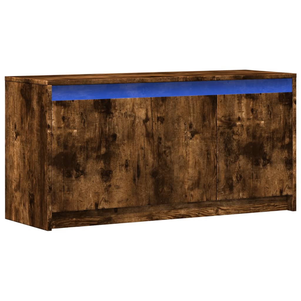 füstös tölgy színű szerelt fa LED-es TV-szekrény 100x34x50 cm