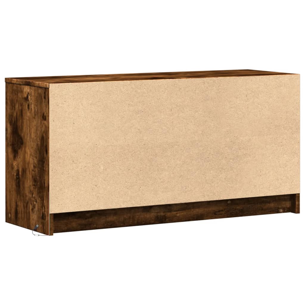 füstös tölgy színű szerelt fa LED-es TV-szekrény 100x34x50 cm