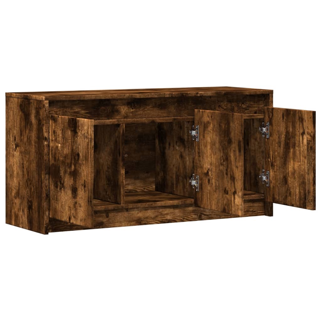 füstös tölgy színű szerelt fa LED-es TV-szekrény 100x34x50 cm