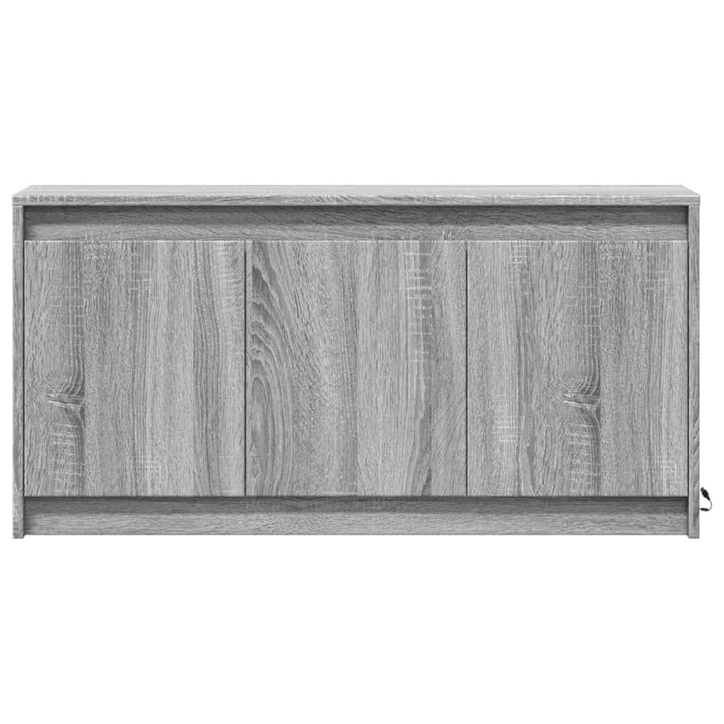 szürke sonoma színű szerelt fa LED-es TV-szekrény 100x34x50 cm