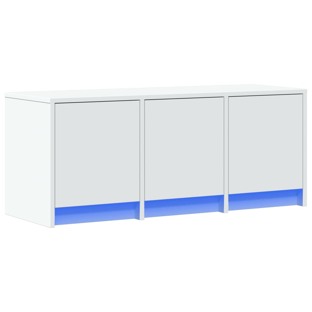 fehér szerelt fa TV-szekrény LED-ekkel 97 x 34 x 40 cm