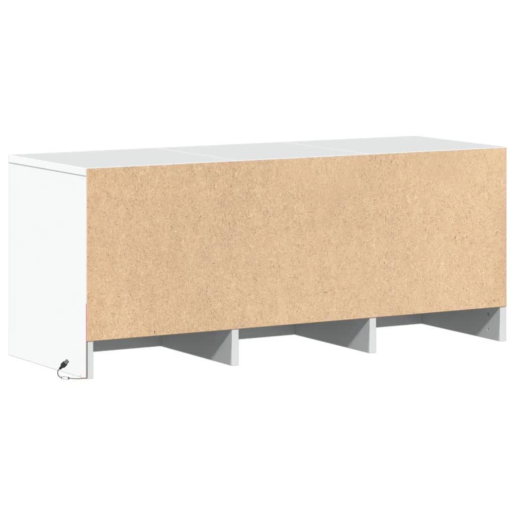fehér szerelt fa TV-szekrény LED-ekkel 97 x 34 x 40 cm