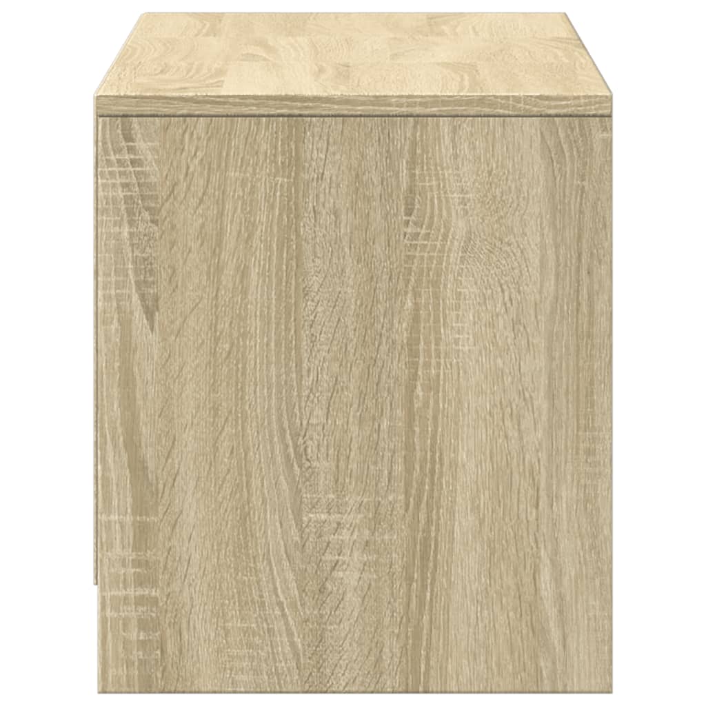 sonoma tölgy színű szerelt fa TV-szekrény LED-del 97x34x40 cm