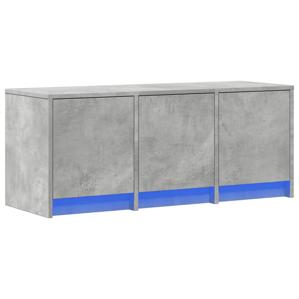 betonszürke szerelt fa TV-szekrény LED-ekkel 97 x 34 x 40 cm