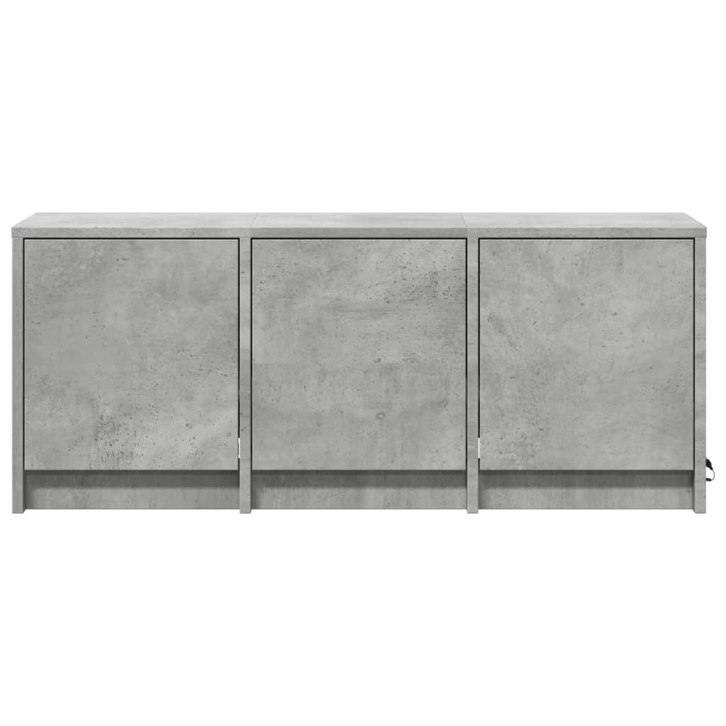 betonszürke szerelt fa TV-szekrény LED-ekkel 97 x 34 x 40 cm
