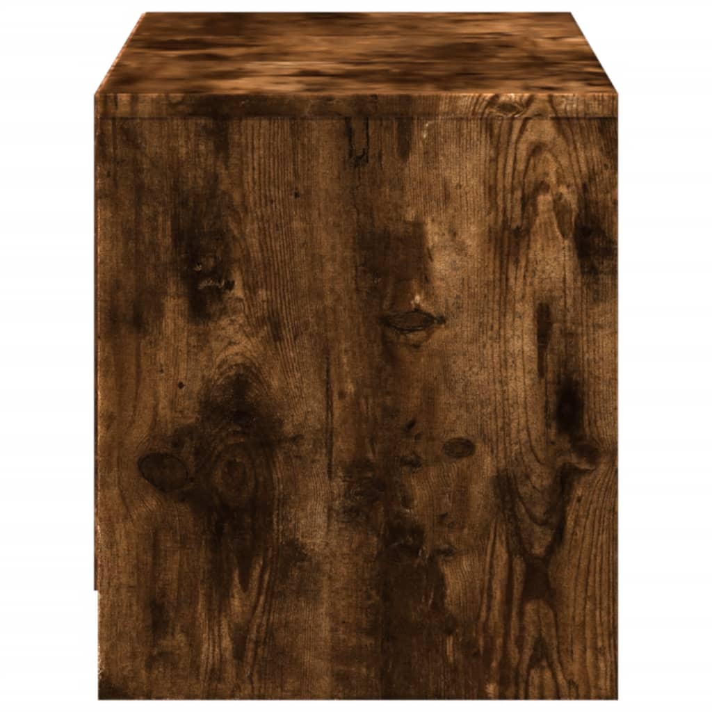 füstös tölgy színű szerelt fa TV-szekrény LED-del 97x34x40 cm
