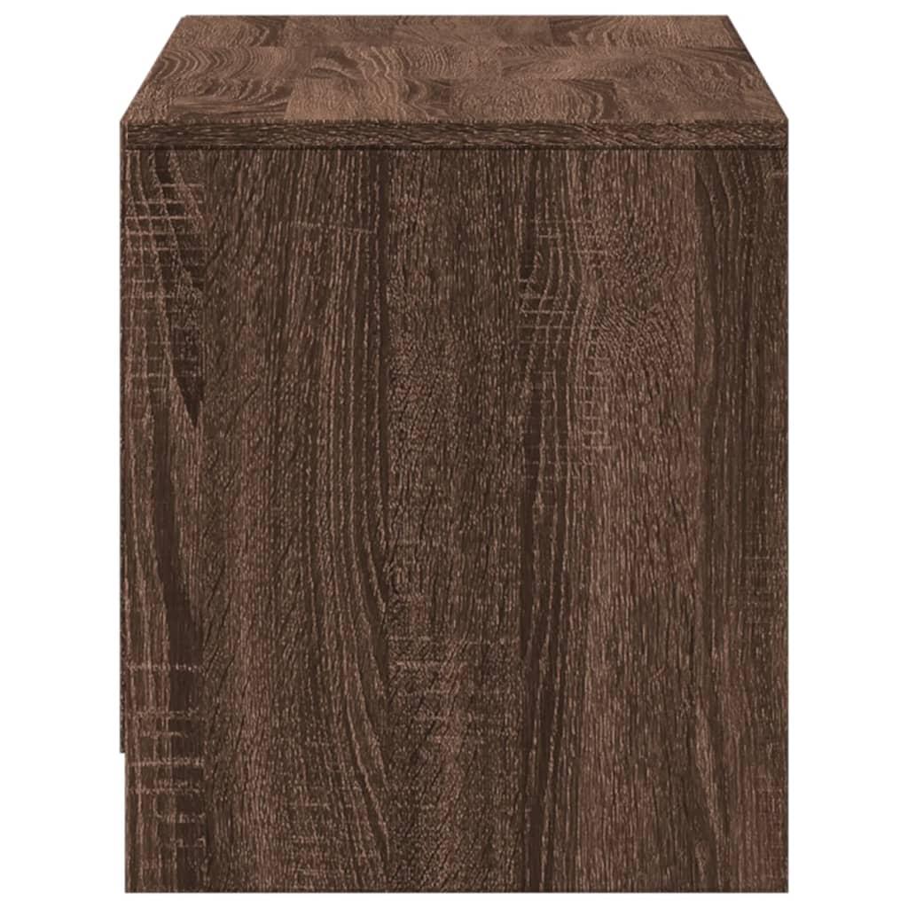 barna tölgy színű szerelt fa TV-szekrény LED-del 97x34x40 cm