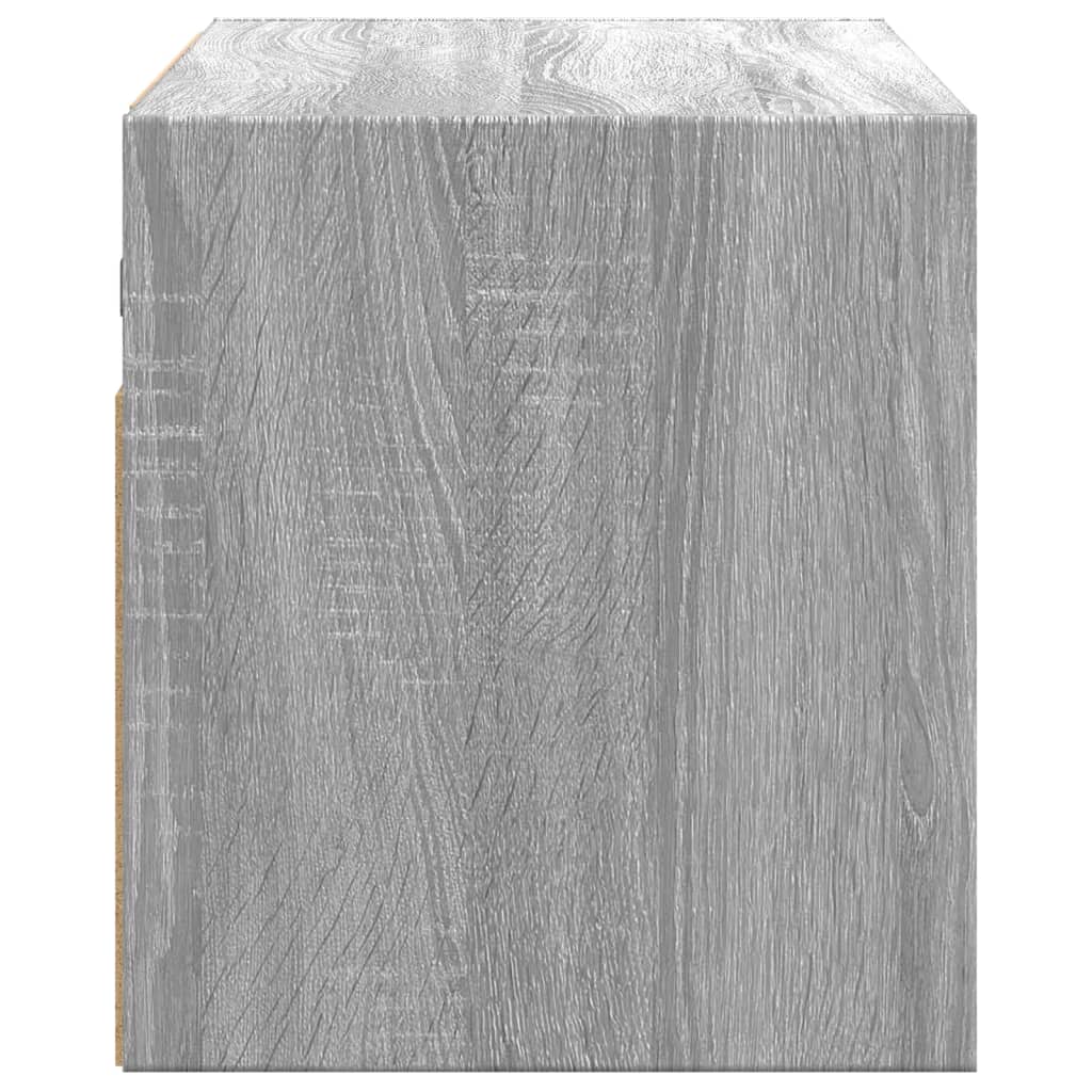 szürke sonoma színű fali TV-szekrény LED-del 80x31x35 cm