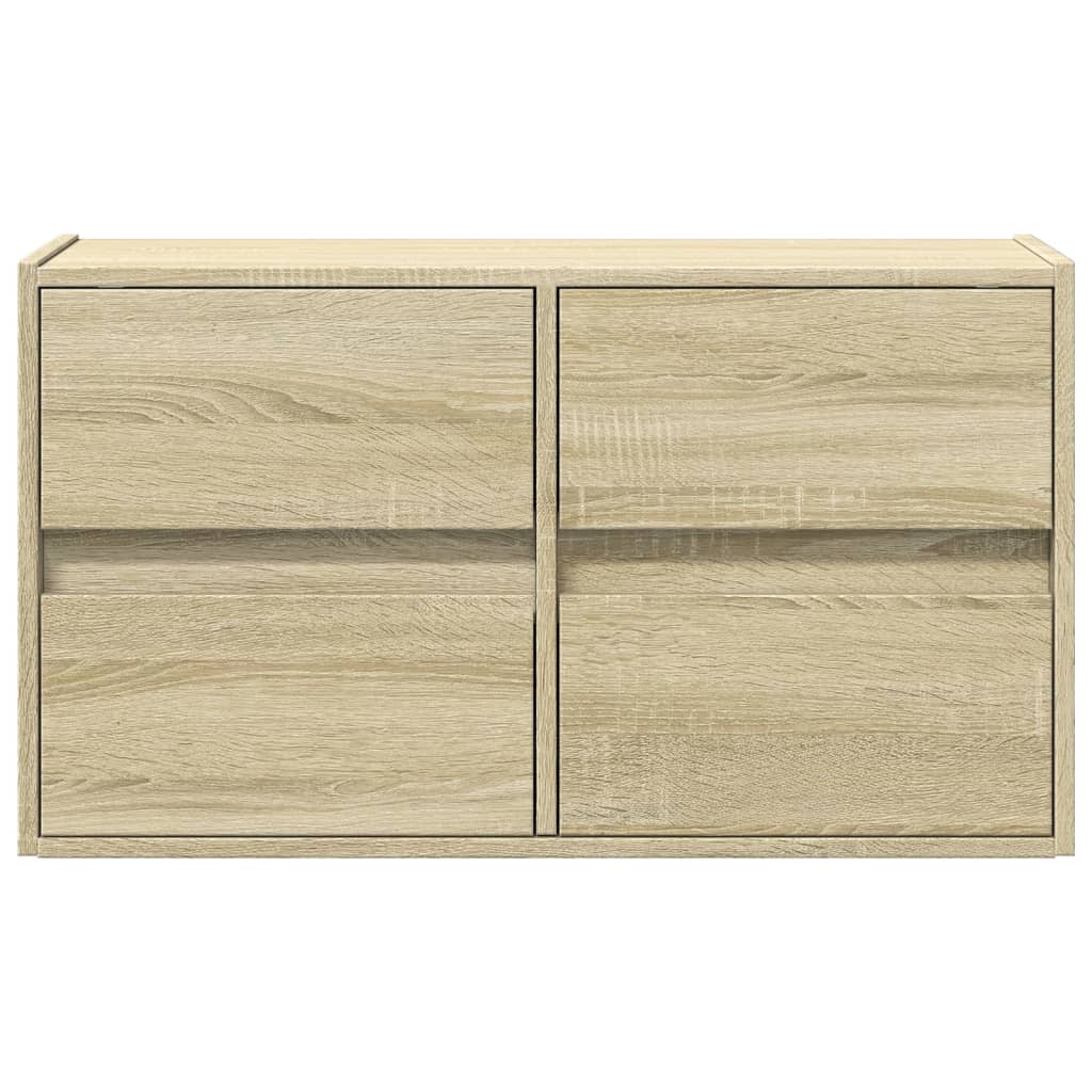 sonoma tölgy színű fali TV-szekrény LED-ekkel 80x31x45 cm