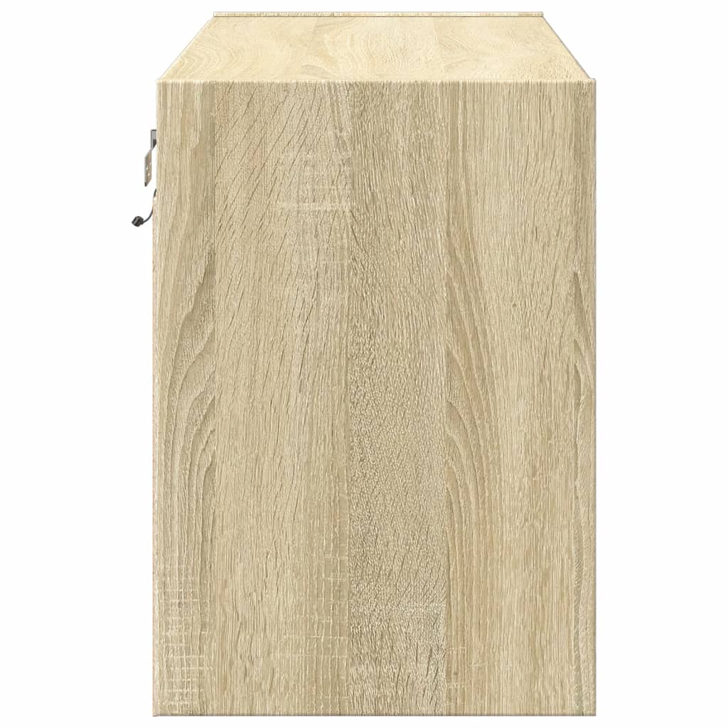 sonoma tölgy színű fali TV-szekrény LED-ekkel 80x31x45 cm