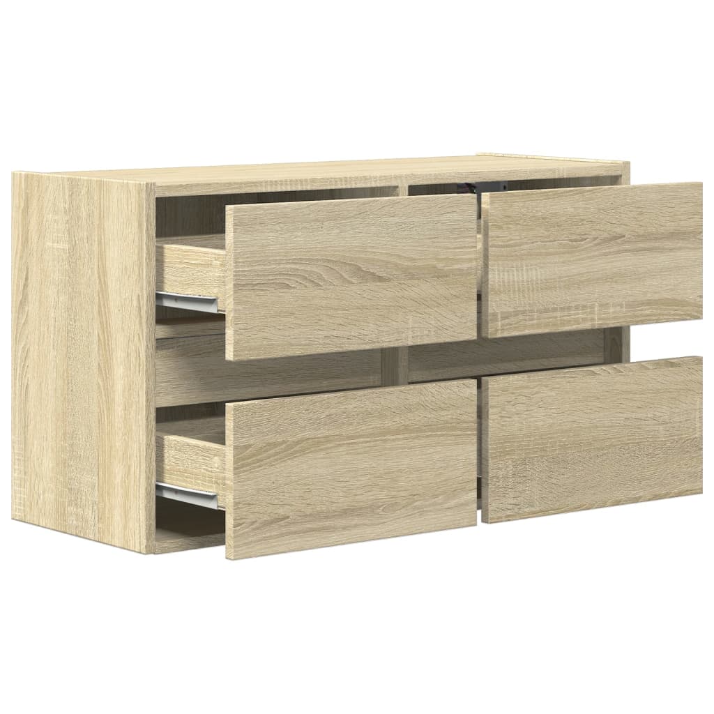 sonoma tölgy színű fali TV-szekrény LED-ekkel 80x31x45 cm