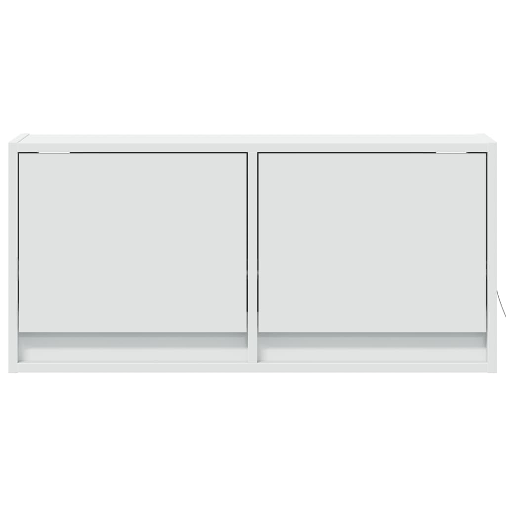 fehér falra szerelhető TV-szekrény LED-lámpákkal 80x31x35 cm