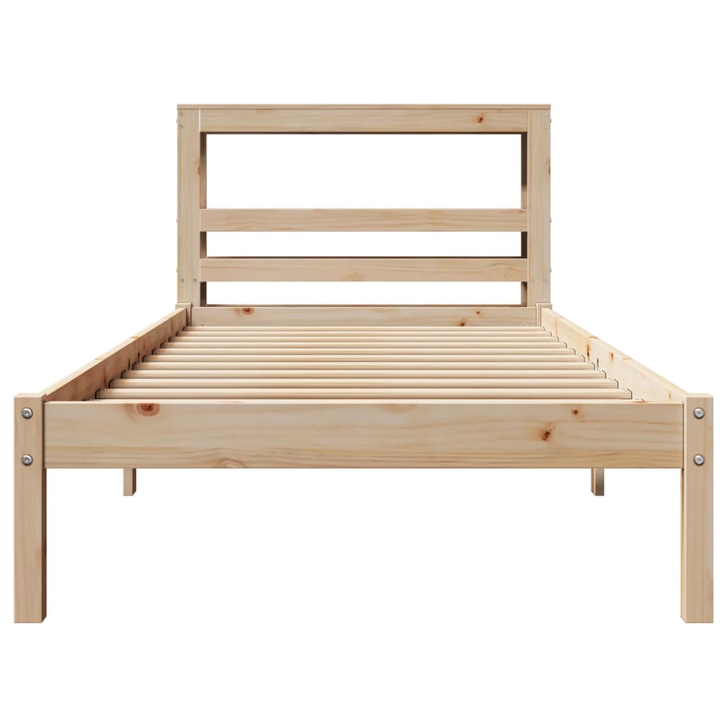 tömör fenyőfa ágy matrac nélkül 75 x 190 cm