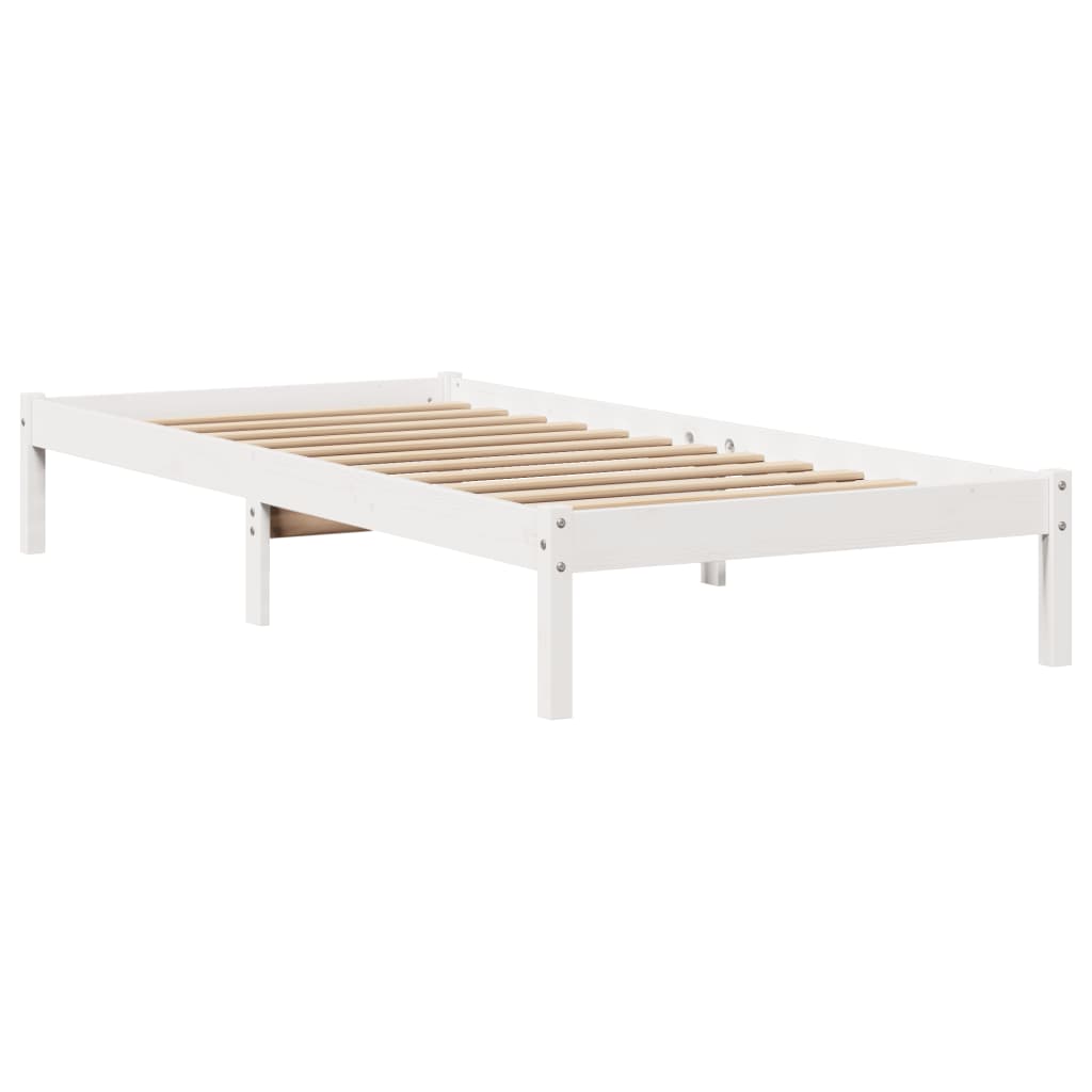 fehér tömör fenyőfa ágykeret matrac nélkül 90 x 190 cm