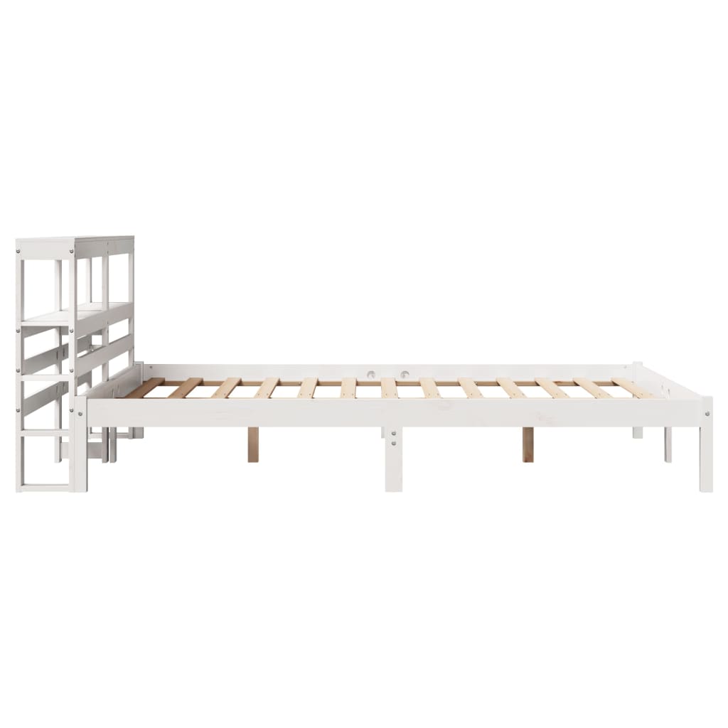 fehér tömör fenyőfa ágy matrac nélkül 120 x 190 cm