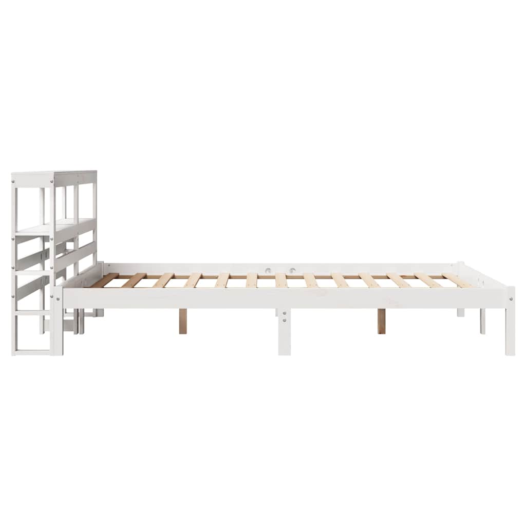 fehér tömör fenyőfa ágy matrac nélkül 135 x 190 cm