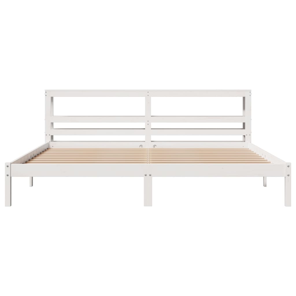 fehér tömör fenyőfa ágy matrac nélkül 200 x 200 cm