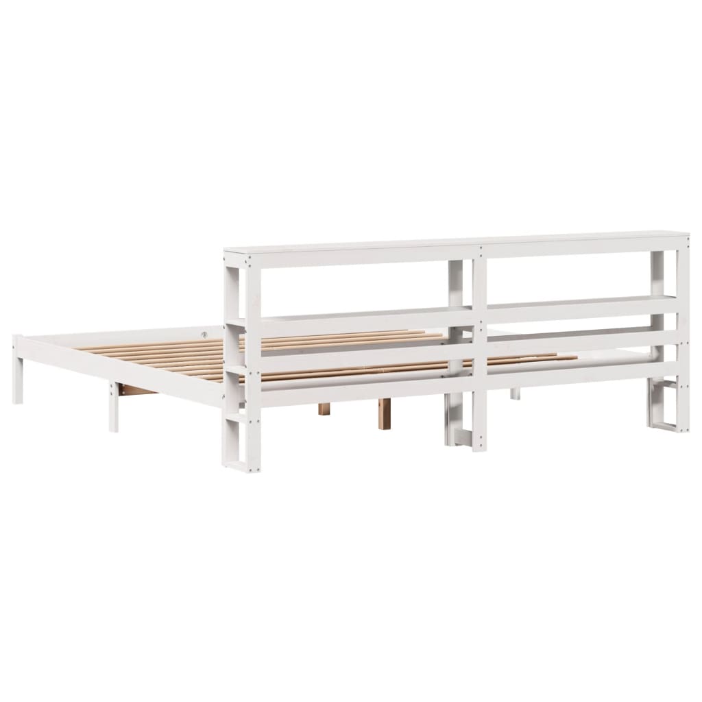 fehér tömör fenyőfa ágy matrac nélkül 200 x 200 cm