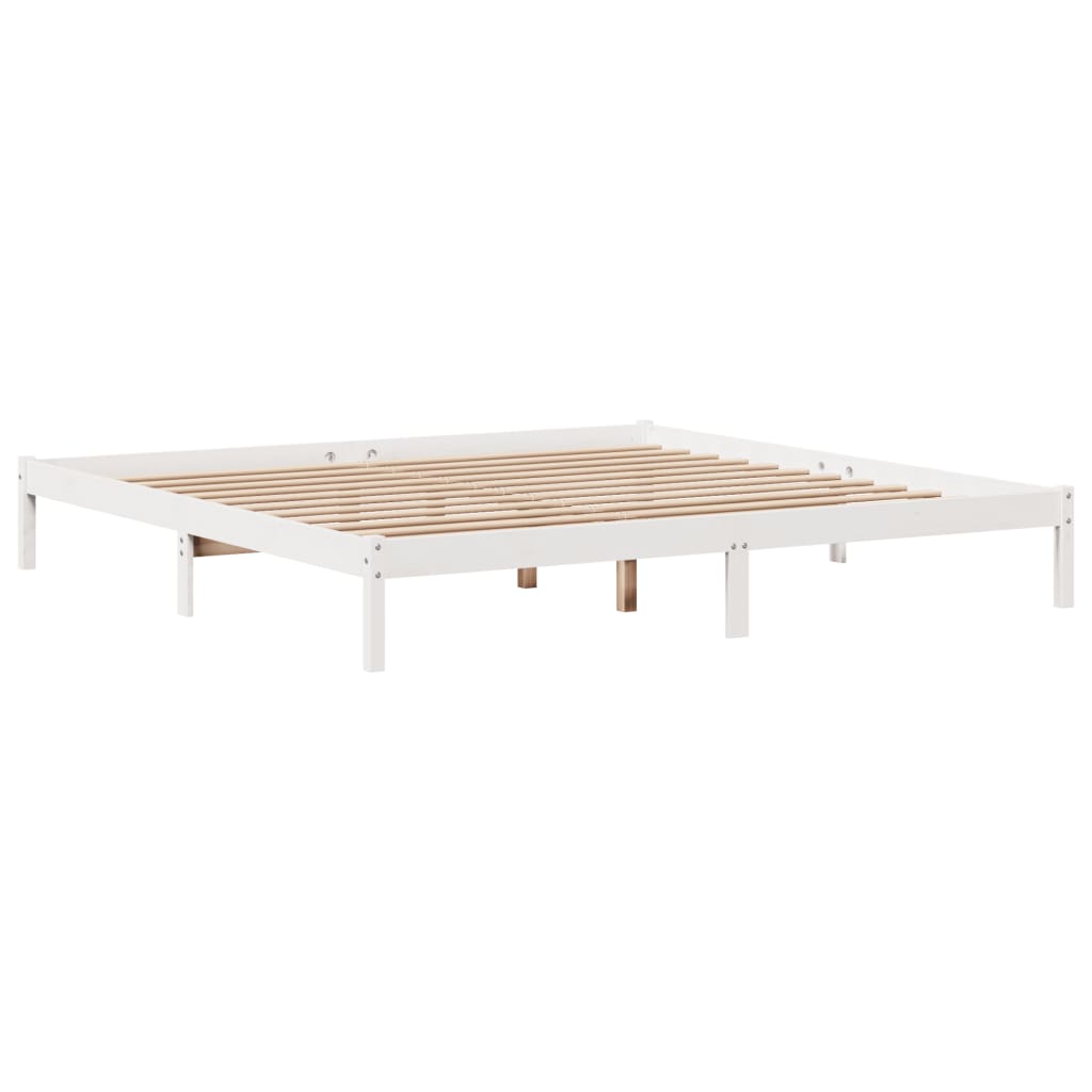 fehér tömör fenyőfa ágy matrac nélkül 200 x 200 cm