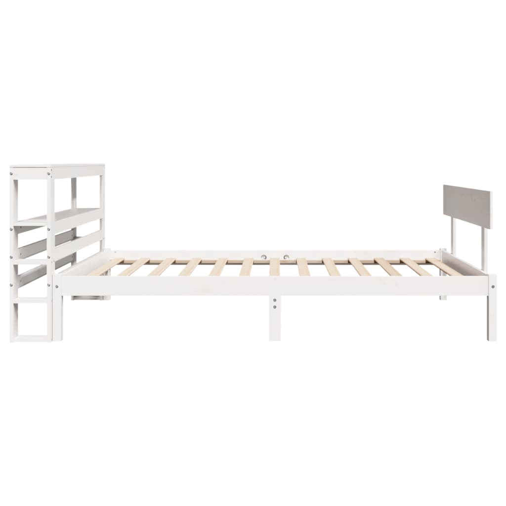 fehér tömör fenyőfa ágy matrac nélkül 75 x 190 cm