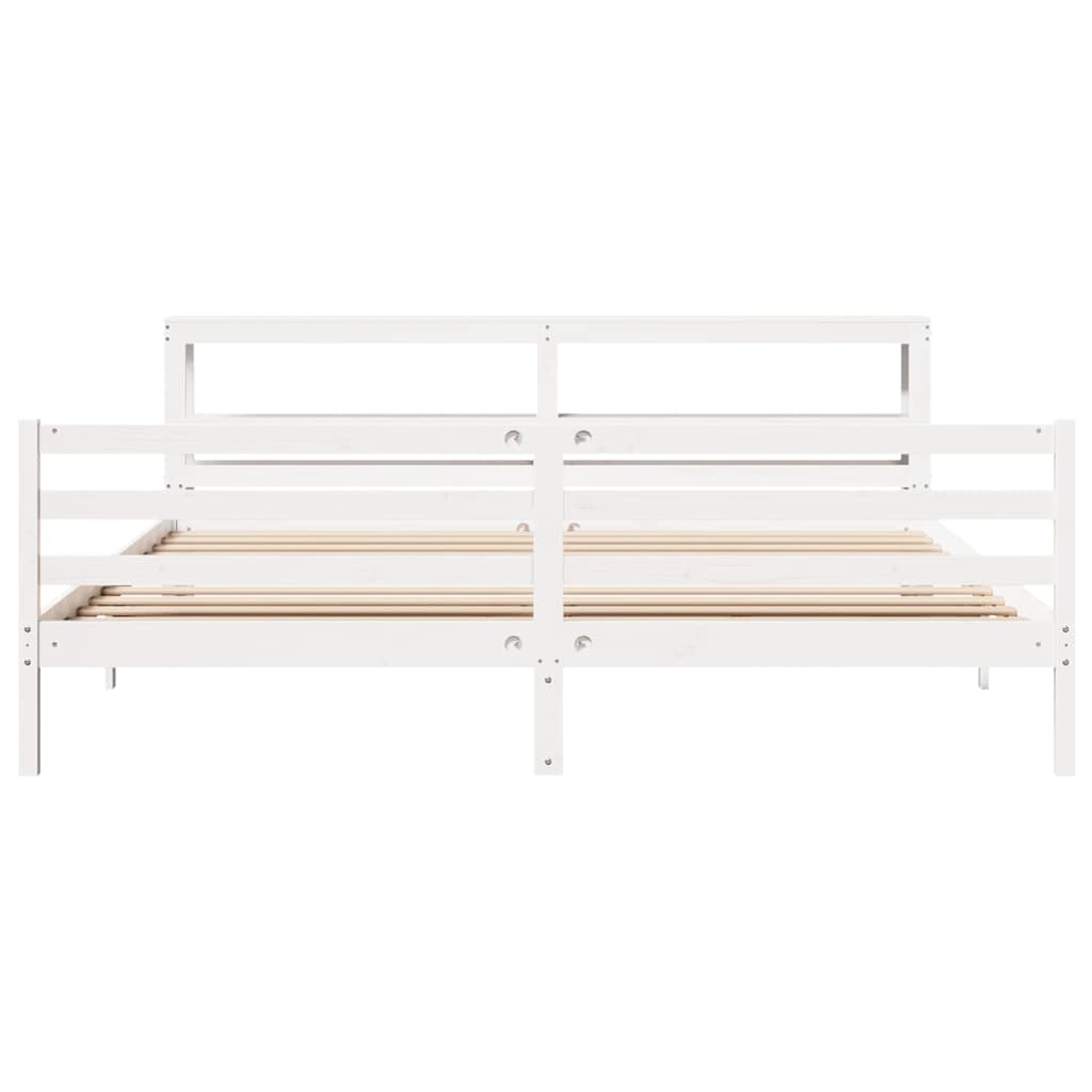 fehér tömör fenyőfa ágy matrac nélkül 200 x 200 cm