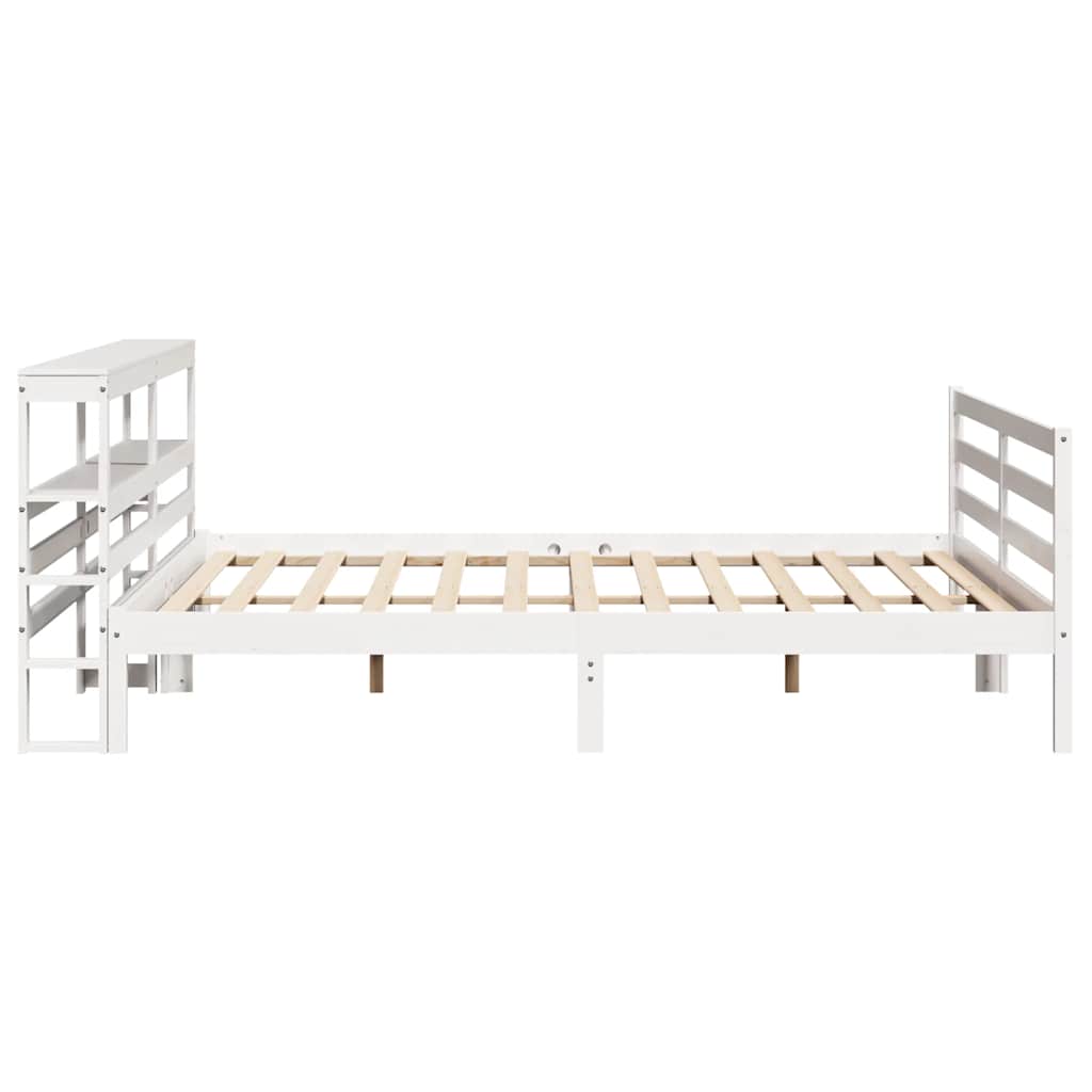 fehér tömör fenyőfa ágy matrac nélkül 200 x 200 cm