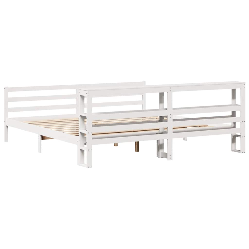 fehér tömör fenyőfa ágy matrac nélkül 200 x 200 cm