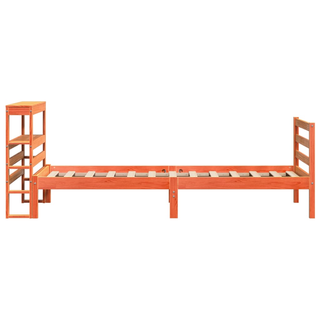 viaszbarna tömör fenyőfa ágy matrac nélkül 75 x 190 cm