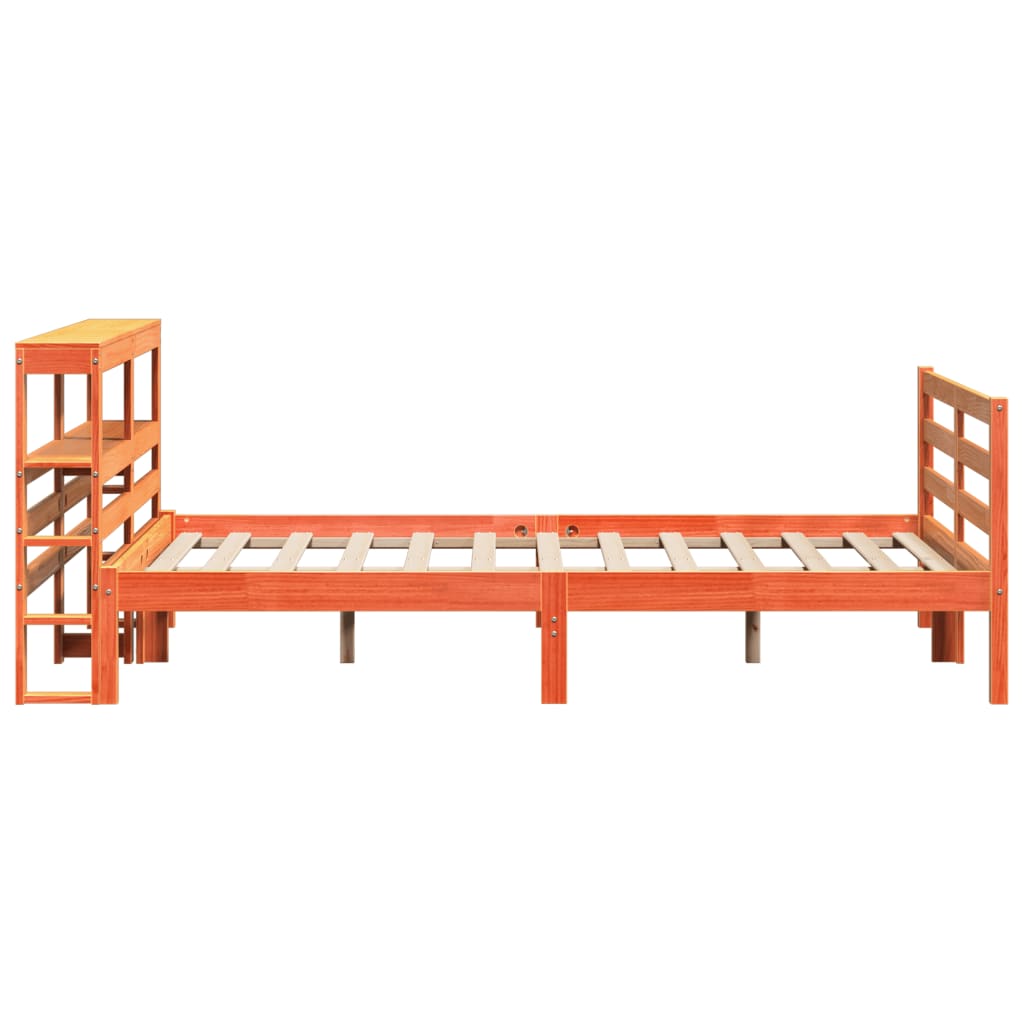 viaszbarna tömör fenyőfa ágy matrac nélkül 120 x 190 cm
