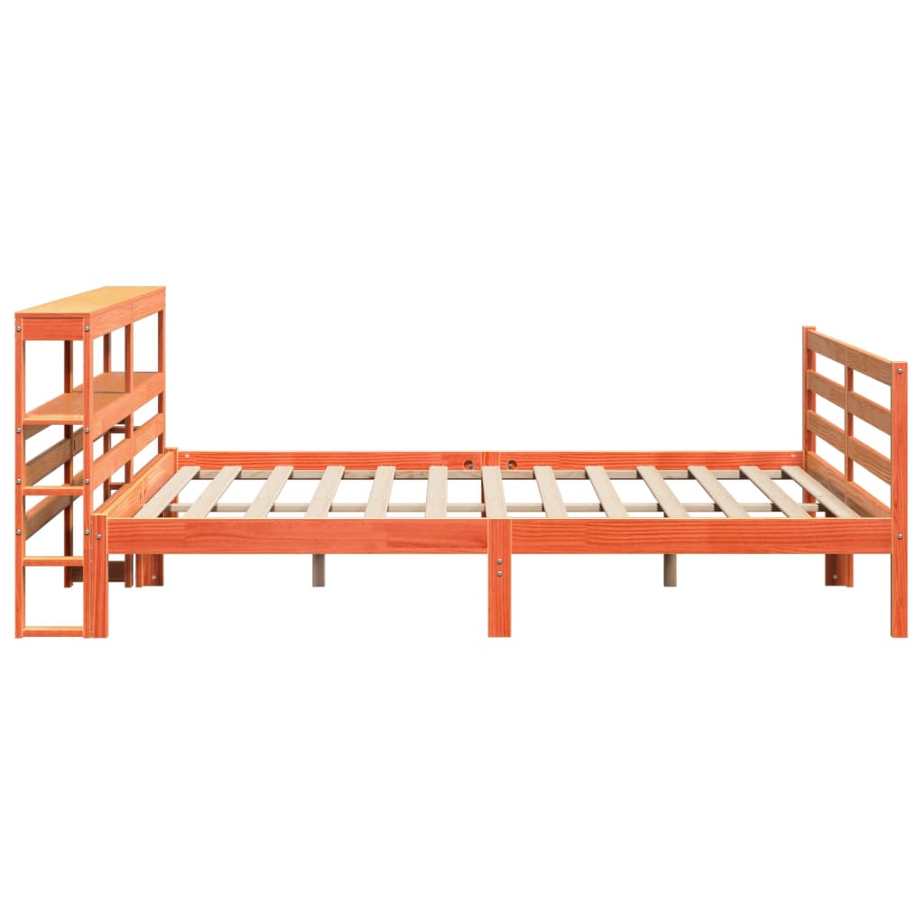 viaszbarna tömör fenyőfa ágy matrac nélkül 200 x 200 cm