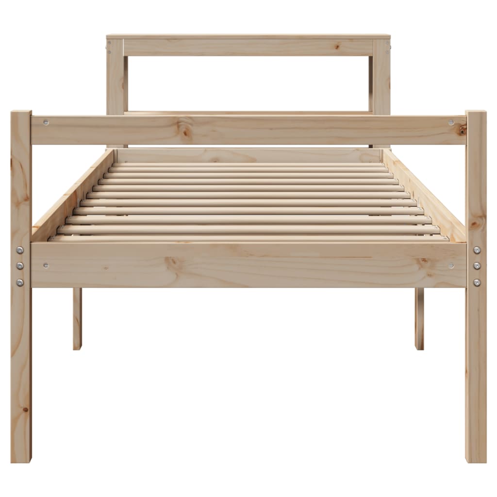 tömör fenyőfa ágy időseknek fejtámlával 75 x 190 cm