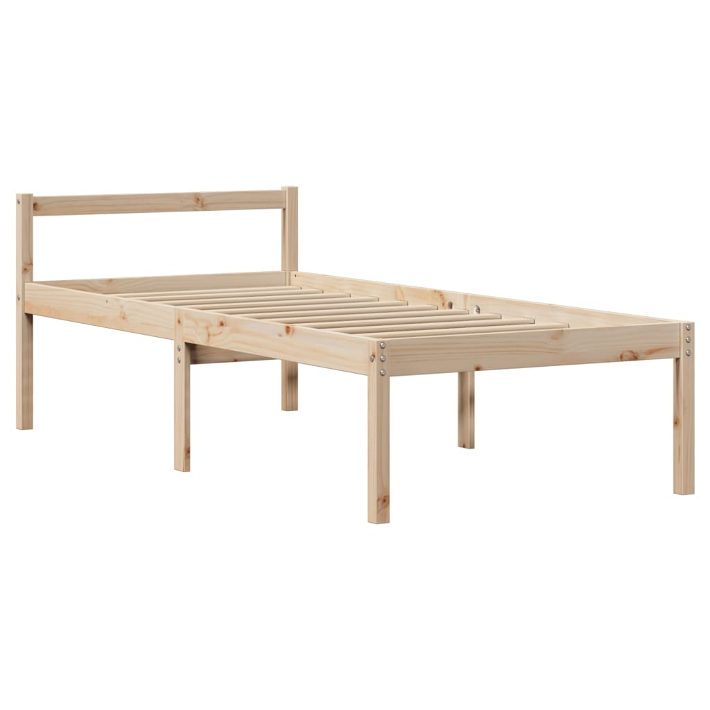 tömör fenyőfa ágy időseknek fejtámlával 75 x 190 cm