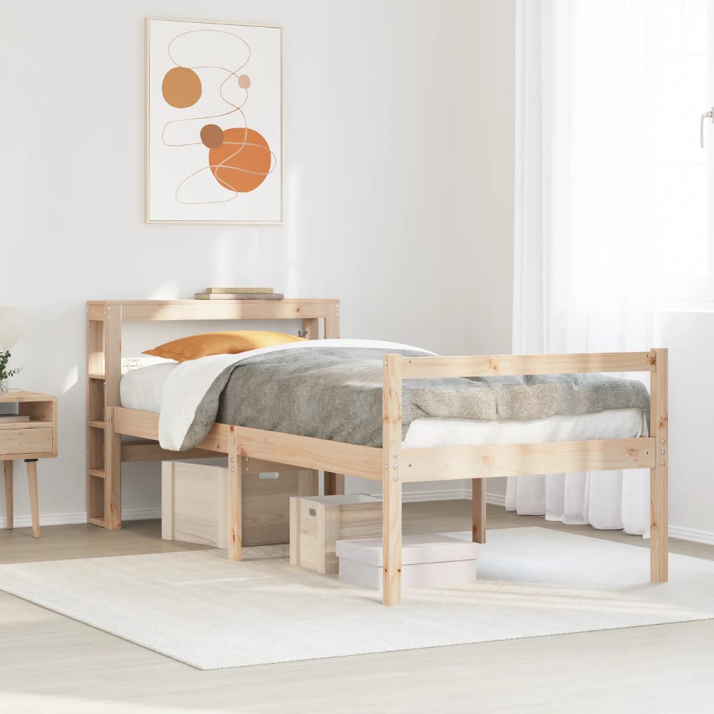 tömör fenyőfa ágy időseknek fejtámlával 75 x 190 cm