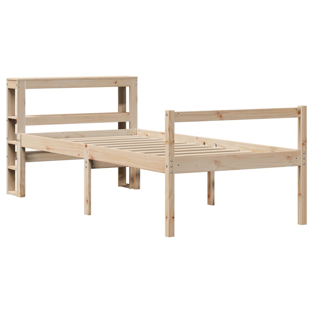 tömör fenyőfa ágy időseknek fejtámlával 90 x 190 cm