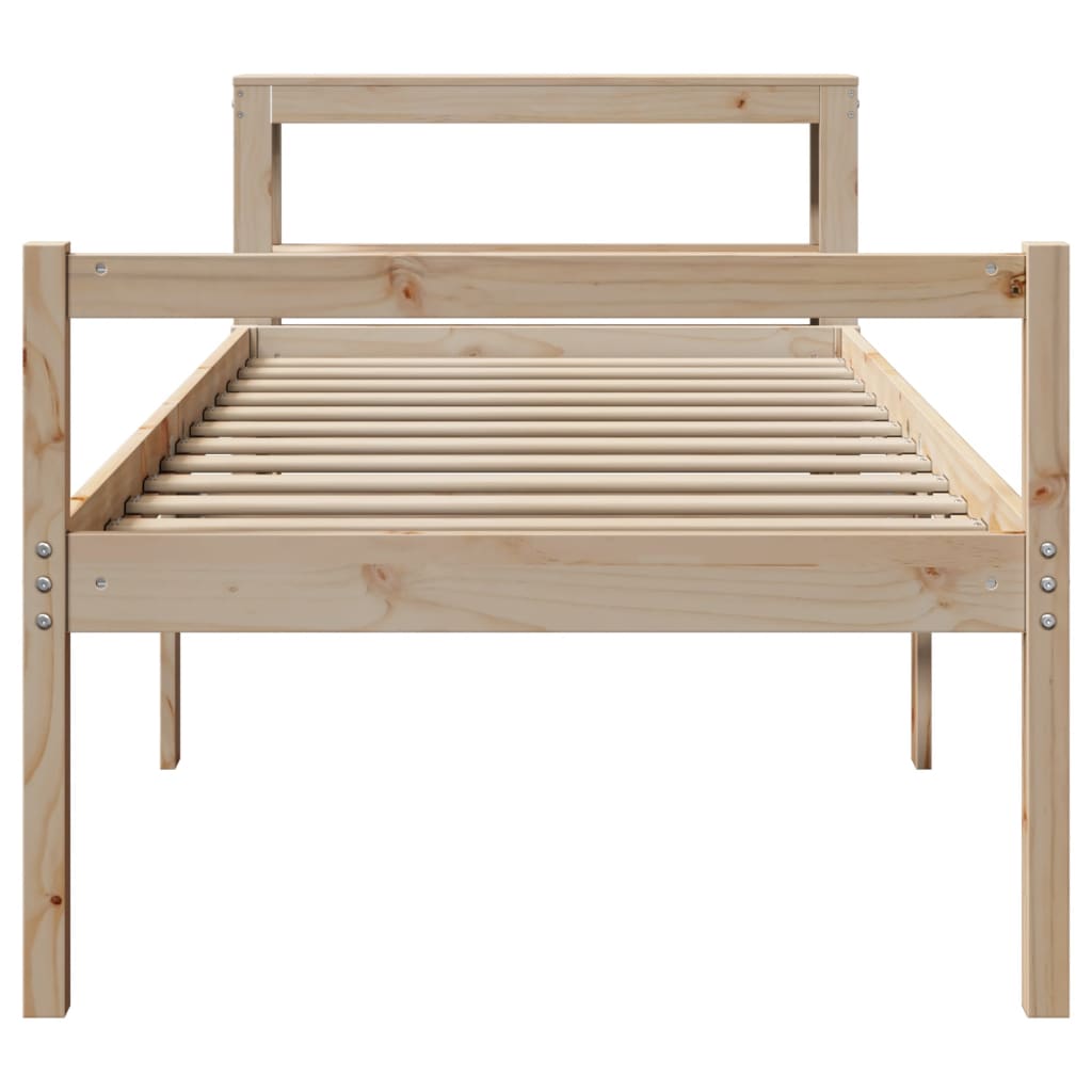 tömör fenyőfa ágy időseknek fejtámlával 90 x 200 cm