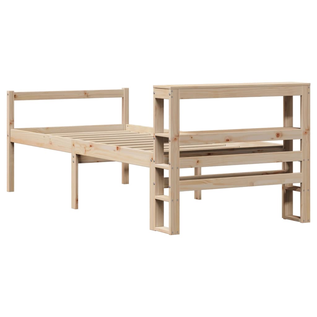 tömör fenyőfa ágy időseknek fejtámlával 90 x 200 cm