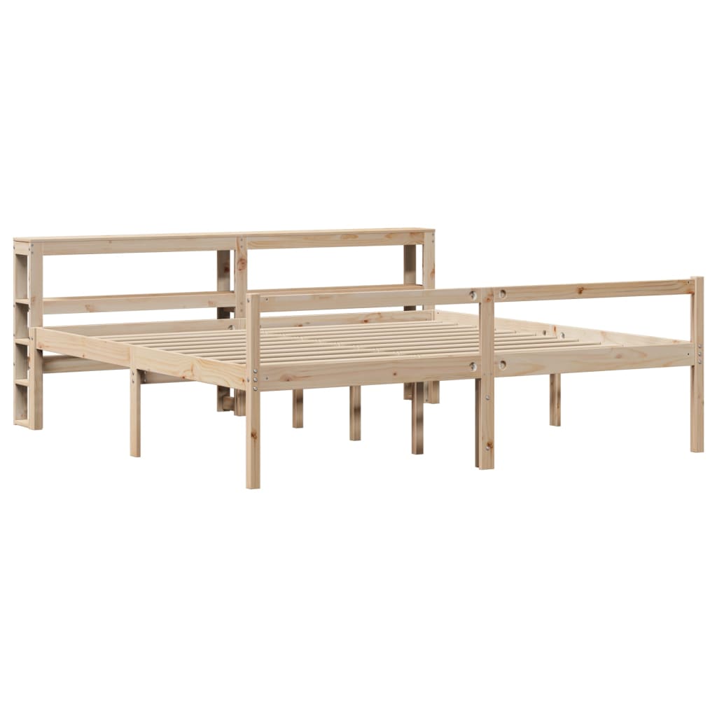 tömör fenyőfa ágy időseknek fejtámlával 200 x 200 cm