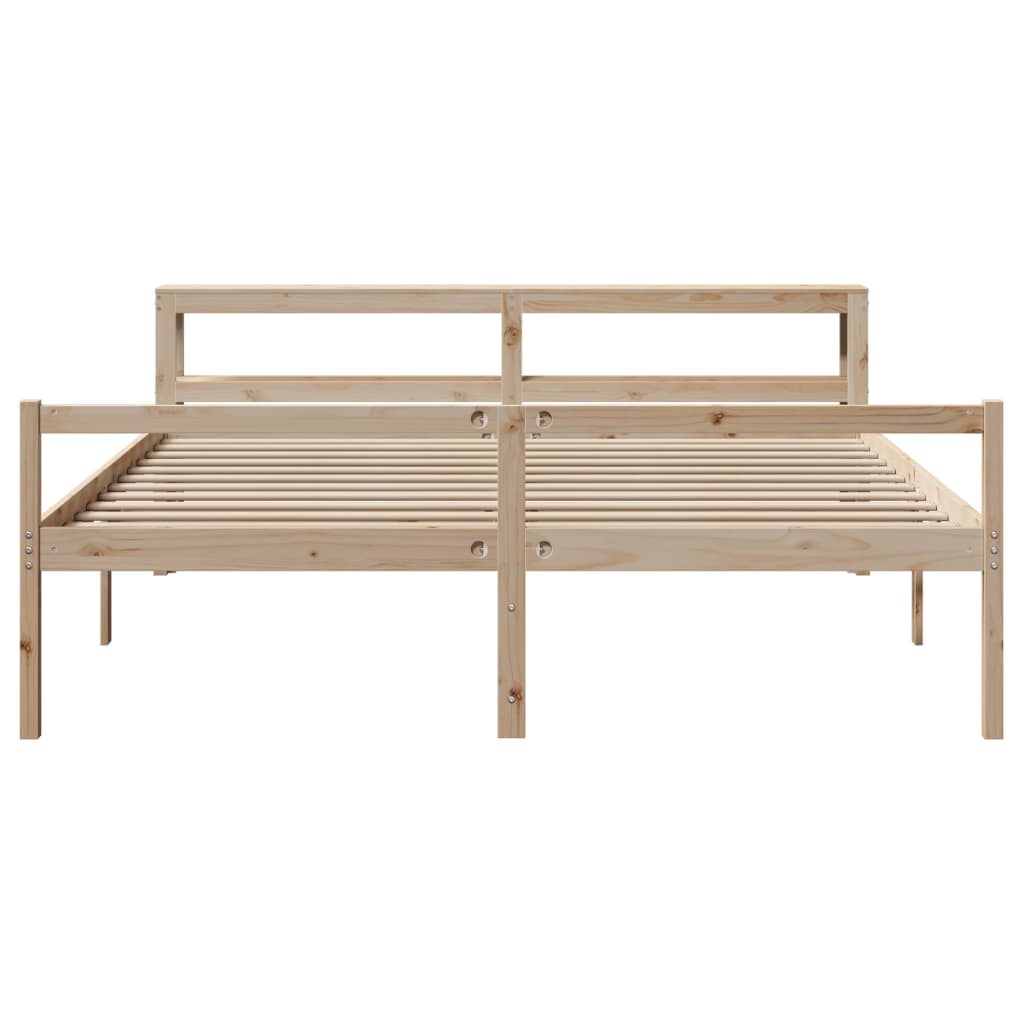 tömör fenyőfa ágy időseknek fejtámlával 200 x 200 cm