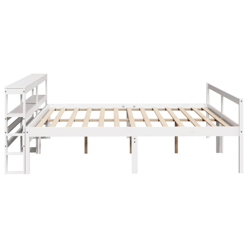 fehér tömör fenyőfa ágy időseknek fejtámlával 200 x 200 cm