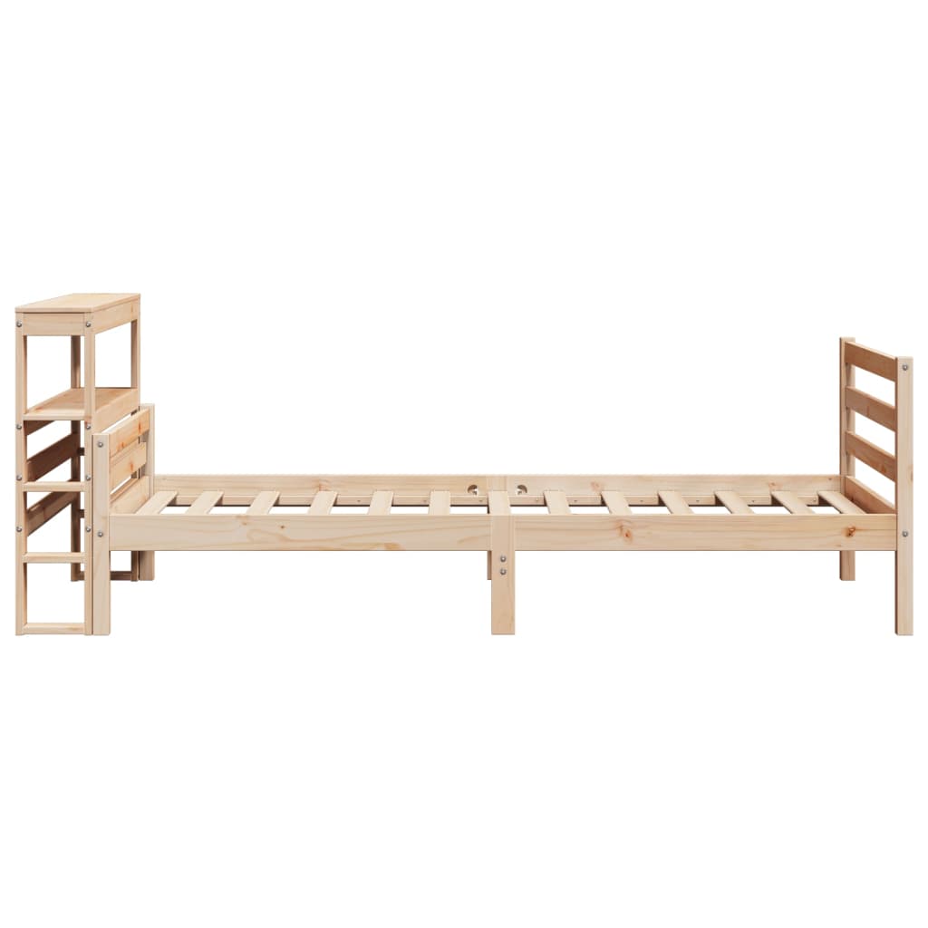 tömör fenyőfa ágykeret fejtámlával 90 x 200 cm