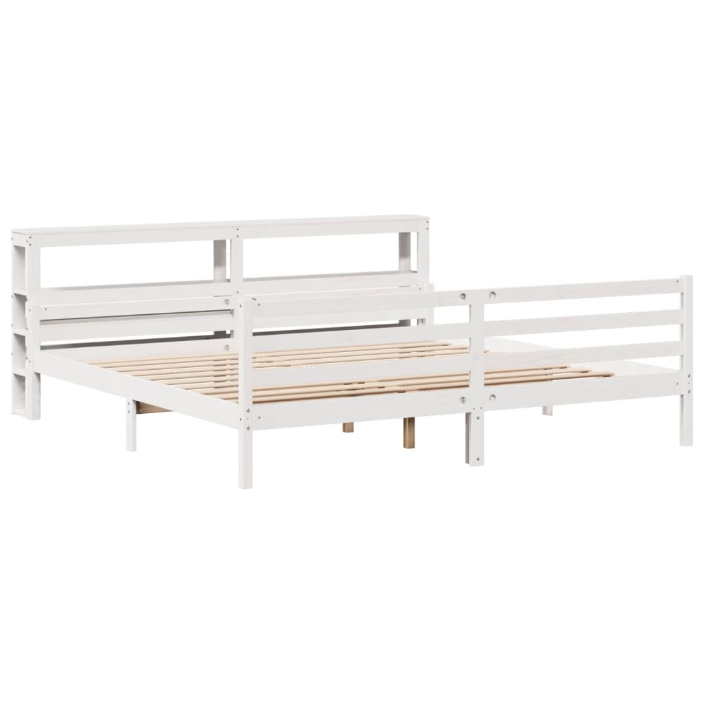 fehér ágykeret fejtámlával matrac nélkül 200x200 cm