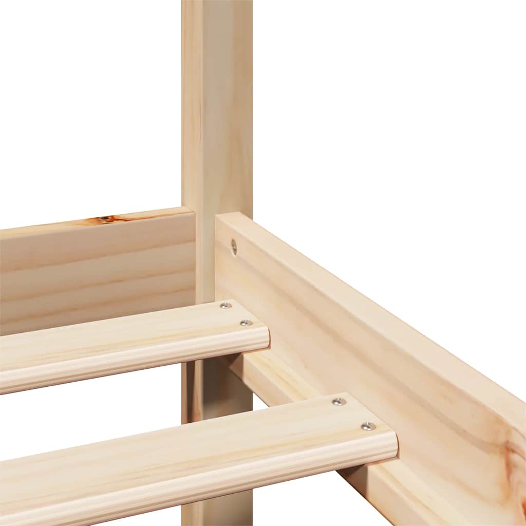 tömör fenyőfa ágykeret fejtámlával 90 x 190 cm
