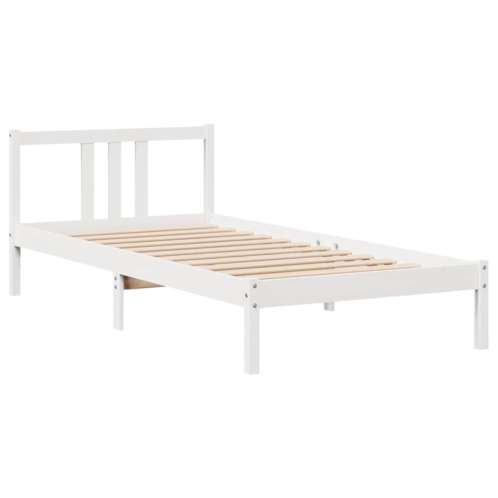 fehér ágykeret fejtámlával matrac nélkül 90x200 cm